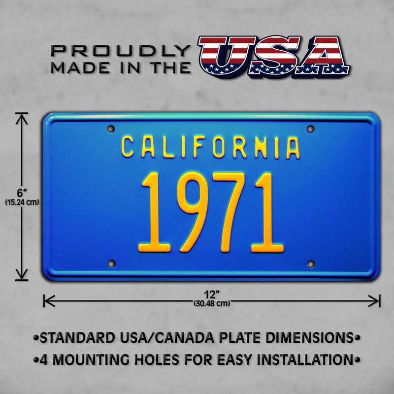 California Vintage Hot Rod | 1971 | Metal Stamped Vanity