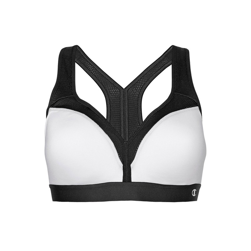 Champion Curvy Women`s Show-Off Bra, B9373, XL, White/Black