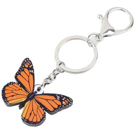 WEVENI Acrylic Monarch Butterfly Keychain Accessories Keyring For Women Girl Bag Car Key Charms