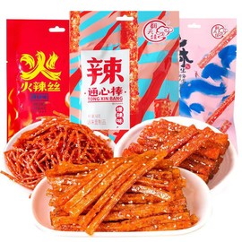 GCYYSIQS Latiao Spicy Strips 3 Packs,Classic Chinese Special Snack Food,Spice Up Your Snack Game,190g/6oz(3pcs) 辣条