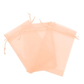 200 Pcs Peach 5x7 Sheer Drawstring Organza Bags Jewelry Pouches Wedding Party Favor Gift Bags Gift Bags Candy Bags [Kyezi Design and Craft]