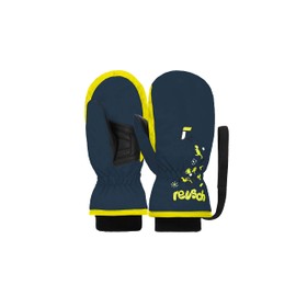 Reusch Baby Boys Kids Mittens Comfortable Warm Windproof Ski Gloves Everyday Gloves Snow Sledge Baby Gloves Winter Gloves 4955 Dress Blue/Safety Yellow, V