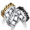 Holibanna Stainless Steel Finger Ring Band Fidget Rings Cool Chain
