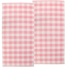 Hayashi BI7003-2P02 Bath Towels, Set of 2, Approx. 23.6 x 47.2 inches (60 x 120 cm), Aegean Cotton Bay Check, Pink