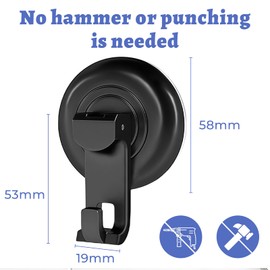 AstraGlam 4 x Suction Cup Hooks for Bathroom and Kitchen, Design without Hole Hole with Improved Hook and Air Compression, Extra Strong Vacuum Hooks for Towels and Bathrobes