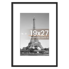 upsimples 19x27 Poster Frame, Display Pictures 13x19 with Mat or 19 x 27 Without, Wall Hanging Puzzle Frames, Black, 1 Pack