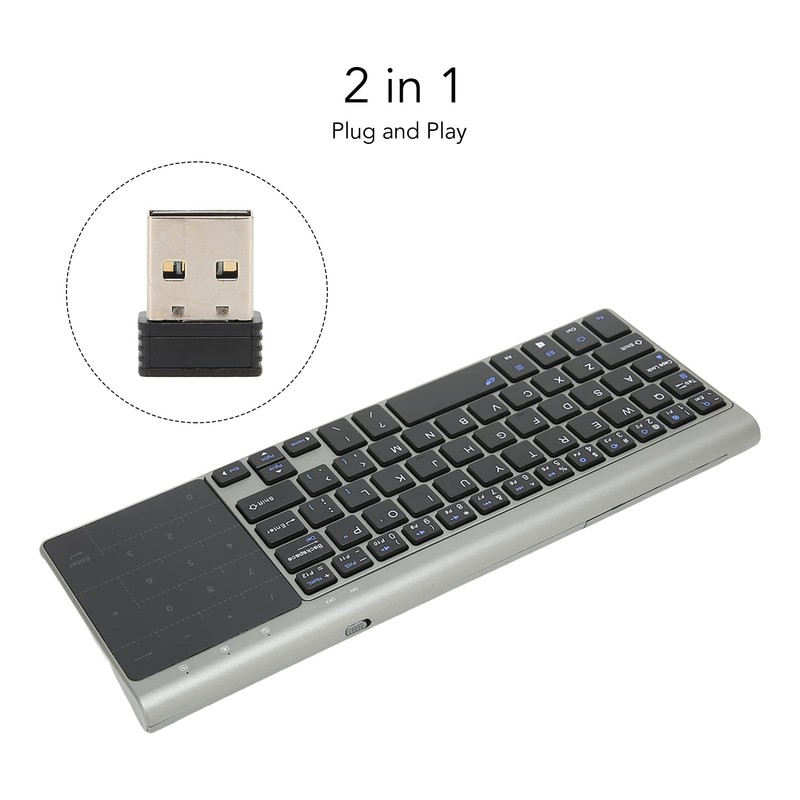 Teclado Táctil Inalámbrico con Panel Táctil, Teclado Inalámbrico 2 en