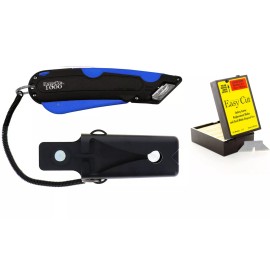 EASY CUT and GARVEY Box Knife Cutter Holster & Easy Cut 1000 Safety Replacement Blades, 81 Blades