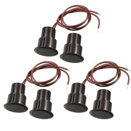 Gebildet 3sets Brown Iron Door Recessed Wired Security Window Door Contact Sensor Alarmmagnetic Reed Switch ,Magnet Near - Connect Circuit, Magnet Away - Break Circuit