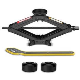 Portable Car Scissor Jack 2 Ton, Rubber Top Car Lift Jack with Ratcheting Handle,Tire Changing kit for Auto SUV MPV