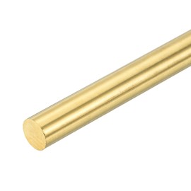 uxcell 1 Pcs 7/16"(11mm) Dia Brass Solid Round Rod, 4"(102mm) Length H62 Brass Lathe Bar Stock Round Brass Rod for DIY Crafts Industry Construction