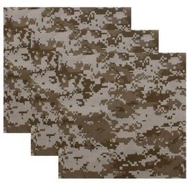 ARMYU Camouflage Military Bandana (22" x 22"), Camo Head Scarf Do-rag 100% Cotton Bandanna 3 PACK, Desert Digital Camo