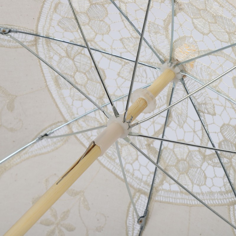 Lace Parasol Umbrella Wedding Bridal Lace Umbrella Decorative Embroidery Flower