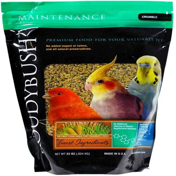 RoudyBush Daily Maintenance Bird Food, Crumbles, 22-Ounce, Multicolor, 222CRDM