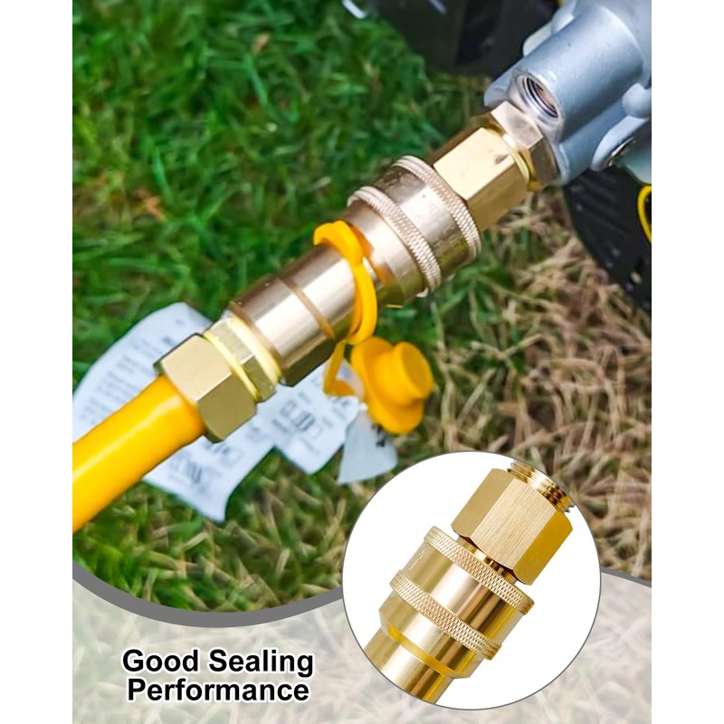 WMJNH 1/2 Inch Natural Gas Quick Connect Fittings Kit, Solid