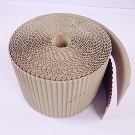 Natural Hessian Display Border Roll Corrugated Border Roll in a Natural Colour - Use on Poster Paper Display Board Backing Paper - Scallopped Wavy Edged Borders for Display Boards
