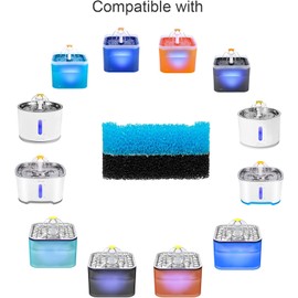 FluffyUnion Cat Fountain Filter Replacement, Upgraded Sponger Foam Filter for for Crystal and Fantasy Cat Fountain (Pack of 4)