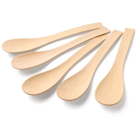 Bamboo Cutlery -200PK Bamboo Soup Spoon 6.7" Disposable Compostable Spoons 100% Biodegradable Renewable Natural Travel Cutlery for Party/Camping
