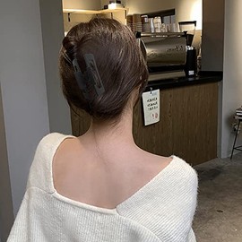 4 pinzas de pelo rectangulares negras para mujeres y niñas, 3.5 pulgadas antideslizantes para cabello fino, clip de mandíbula de pelo cuadrado para ca
