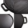 Lawei 12 Inch Cast Iron Griddles, 2-in-1 Reversible Grill/Griddle with