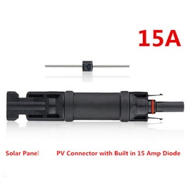 NUZAMAS Set of 2 Inline Built-in diode Connector 15 Amp Male to Female for Solar Panel Connection and 2 of Wrench Spanner Wiring Tool