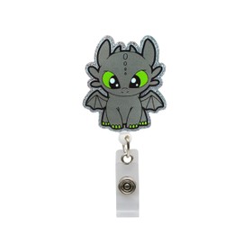 Cute Dragon Nurse Badge Reel, ID Holder Name Tag Work Badge Clip for ICU NICU RN LPN CNA MA ER Night Shift Nurse Nursing Student Pediatric OB/GYN Doctor Teacher, Office Gifts