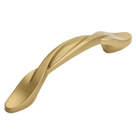 Cosmas 25 Pack 9009GC Gold Champagne Twist Cabinet Hardware Handle Pull - 3" Inch (76mm) Hole Centers