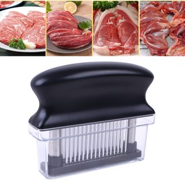 Meat Tenderiser 48 Needles Stainless Steel Tenderiser Needle Blades Meat Tenderiser Manual Kitchen Meat Tenderiser for Pork, Beef Steak, BBQ (Black)
