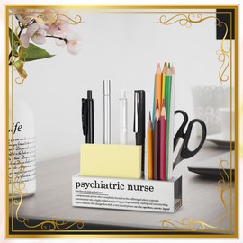 VYNWPDFLI Psychiatric Nurse Gift, Appreciation Desk Organizer for Mental Health Professionals, Functional and Inspirational Office Accessory, Stainless Steel Pen Holder,15 x 4 x 4 cm,LBA26