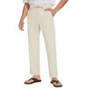 SEVEGO Mens Casual Linen Pants 34'' Elastic Waist Drawstring Straight-Legs