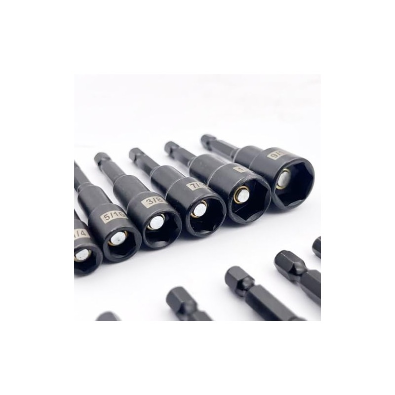 12-Pieces Magnetic Nut Driver Bit Set - 1/4 Inch Hex