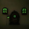 Miniature Fairy Tree Door with Two Glow Windows, Waterproof Door