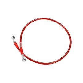 ACROPIX 80cm 31.5" Length 10mm ID Motorcycle Hydraulic Brake Line Oil Hose Pipe 28° 0° Stainless Steel Braided Cable for ATV Motocross Sport Bikes Red Car Parts