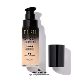 Milani Conceal + Perfect 2-in-1 Foundation + Concealer - Light Natural (1 Fl. Oz.) Cruelty-Free Liquid Foundation - Cover Under-Eye Circles, Blemishes & Skin Discoloration for a Flawless Complexion