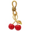 Beljeley Cute Cherry Bag Charm Keychain, Gold Aesthetic Women Purse Accessories for Handbags & Car, Holiday Keyring Gifts