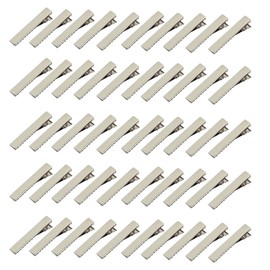 HJ DIY Handicraft Hair Clip, Hairpins, Hair Clips, Metal Fittings, Parts, Silver, Approx. 100 Pieces (41 mm)