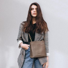 Kattee Leather Handbags for Women, Soft Shoulder Tote Bucket Bags Crossbody Purses with 2 Straps Magnetic Snap Closure