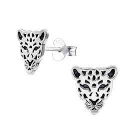 Monkimau Girls' Tiger Stud Earrings 925 Sterling Silver, Sterling Silver