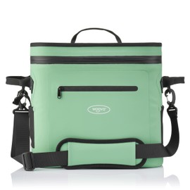 Soft Cooler 20 Can - Insulated Cooler Bag, 100% Leak Proof Zipper and Adjustable Strap, Mesh Bag and Bottle Opener - Portable Ice Chest Box for Camping Picnic, Green