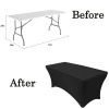 fashnix 4FT Plastic Folding Table HDPE Portable Picnic Table Outdoor