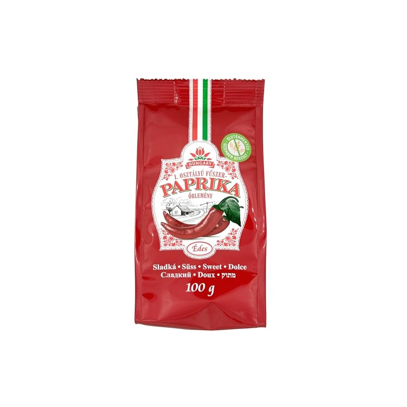 Hungarian Sweet Paprika (100g) in Strong Paper Bag, Imported from