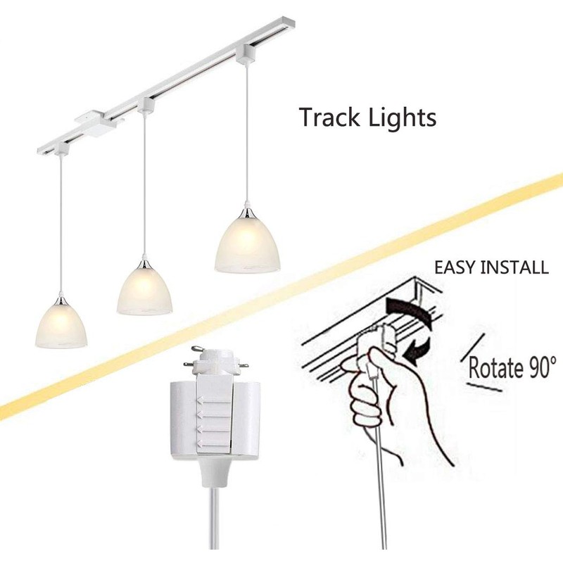 Kiven 3-Lights H-Type Track Light, Dimmable Track Mount Pendant Lighting