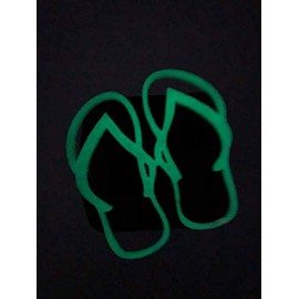 Stickysight.com Flip Flop Slippahs - Glow in The Dark in 3D - Black Automotive License Frame Insert - Hawaiian Beach Bum