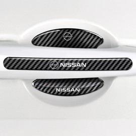 BLOOPIC Nissan Door Handle Protector (Set of 8) Carbon Fiber Door Protector Anti-Scratch Protective Film Seal Sticker Fits Nissan Patrol ARIYA TIIDA X-Trail Rogue Accessories Car Exterior Parts