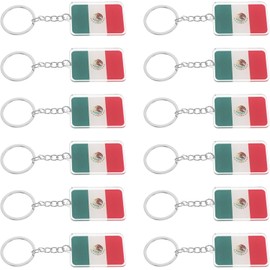 12 Piezas Llavero de Bandera México Acrílico Diseño Futbolístico para Fiesta Deportiva y Carnaval Escolar Uso Versátil Identificación Fácil Copa del Mundo 2026