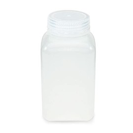 Globe Scientific 7160500 Diamond RealSeal Bottle, Wide Mouth, Square, PP with PP Closure, 500mL, 12/Pack