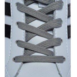 Curtual Wide Flat Athletic Shoelaces with Wide Shoelaces Flat Shoe Laces [2 Pairs] [8 Color][8 Size] for Sneakers and Shoes (45" inches (114 cm), Dark Gray)