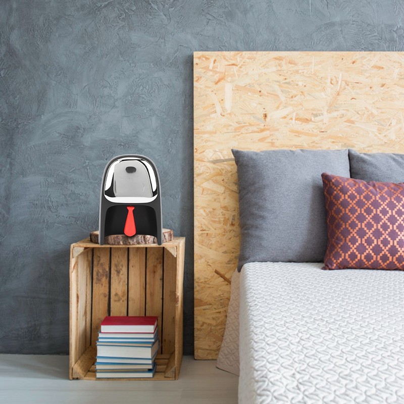 Smart Alarm Clock Gentleman Appearance Multifunctional Bedroom Bedside DecorationBlack