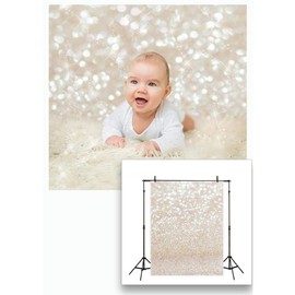 LYWYGG 5 x 7 ft Golden Dot Photography Background Vinyl Bokeh Professional Newborn Baby Portrait Studio Props Theme Video Studio Props Birthday Background CP-124