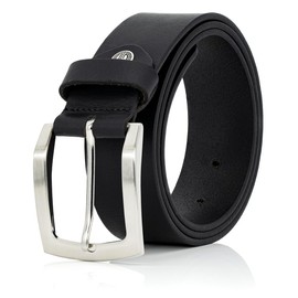 LINDENMANN Leather Belt Men/Men's Belt, Full Cowhide Belt XXL, Genuine Buffalo Leather Belt, Leather Belt, Denim Belt, Black, black